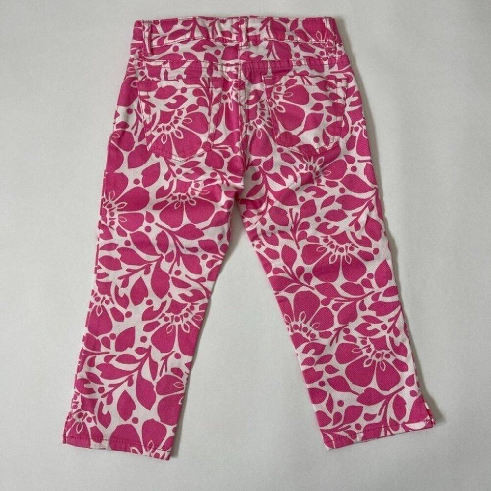 Mini BODEN girls Pink Floral Capri pants Sz 6Y - Picture 2 of 7
